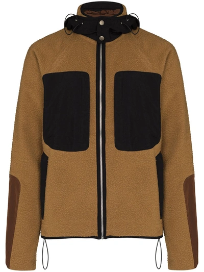Arnar Mar Jonsson Panelled Hooded Jacket In Brown