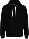 Emporio Armani Logo-patch Cotton-blend Hoodie In Black