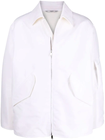 Valentino Zip-up Shirt Jacket In White