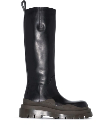 BOTTEGA VENETA BV TIRE KNEE-HIGH LEATHER BOOTS