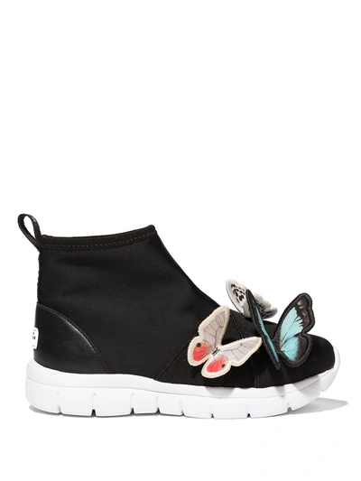 Sophia Webster Kids' Riva Butterfly Slip-on Sneakers In Black