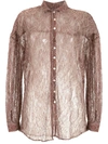 Olympiah Sheer Lace Shirt In Brown