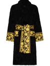 Versace Medusa Amplified Cotton Robe In Black