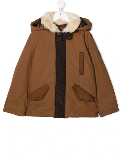 Bonpoint Kids' Thyron Parka Coat In Brown