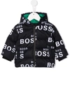 Bosswear Logo-print Zip-up Padded Jacket In Black