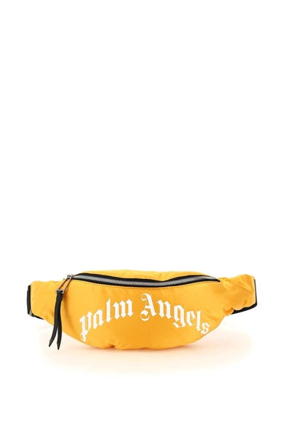 Palm Angels Curved Logo Fanny Pack In Yellow