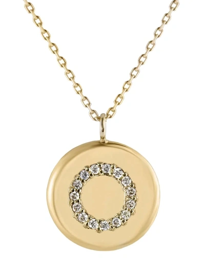 Metier By Tom Foolery 9kt Yellow Gold Coin Circle Diamond Necklace