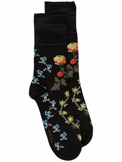 Simone Rocha Creeping Flower Jacquard Ankle-high Socks In Black
