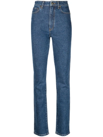 Khaite Abigail High Rise Straight Jeans In Blue