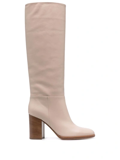 Gianvito Rossi Heeled Leather Boots In Neutrals