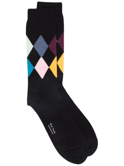 Paul Smith Argyle-print Socks In Black