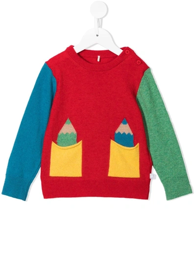Stella Mccartney Babies' Pencil Print Sweater In Multicolour