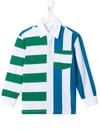 Stella Mccartney Boy's Contrast Striped Button-down Shirt In White