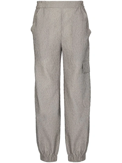 Cecilie Bahnsen Womens Dove Grey Jackson Crinkled Tapered-leg Mid-rise Woven Trousers 8