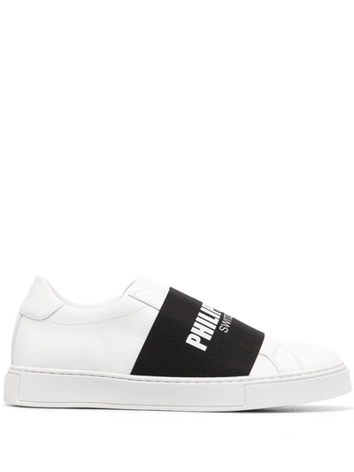 Philipp Plein Logo-print Slip-on Trainers In White