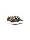 MOSCHINO LOGO-PLAQUE LEATHER SNEAKERS