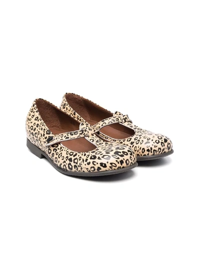 Pèpè Kids' Lulù Leopard Print Ballerinas In Neutrals