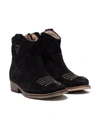 Two Con Me By Pépé Teen Signature-stitiching Ankle Boots In Black