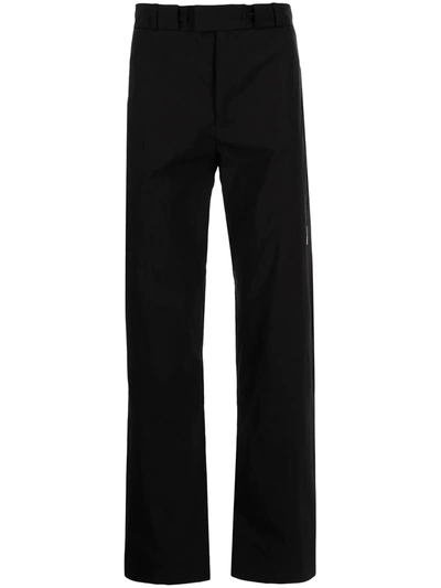 A-cold-wall* Black Logo-patch Straight-leg Trousers In Nero