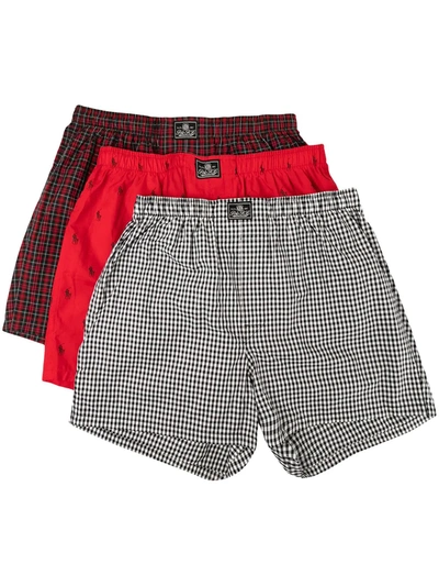 Polo Ralph Lauren Three-pack Cotton Boxers In Red