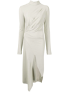 OFF-WHITE CUT-OUT ASYMMETRIC SLIM DRESS
