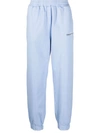 Helmut Lang Embroidered-logo Drawstring Trackpants In Blue
