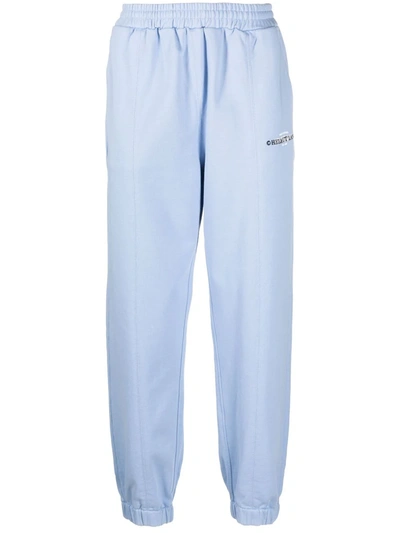 Helmut Lang Embroidered-logo Drawstring Trackpants In Blue