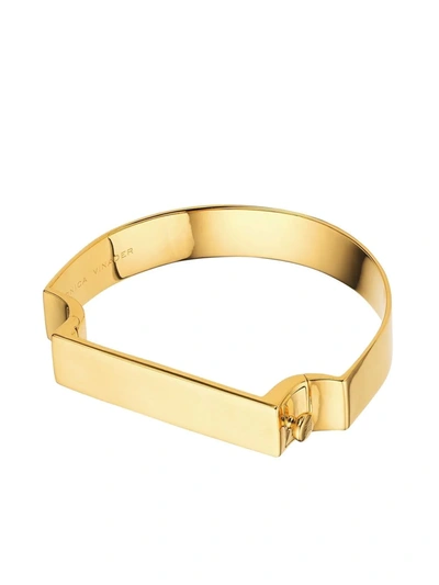 Monica Vinader 18ct Gold Plated Vermeil Silver Signature Wide Bangle