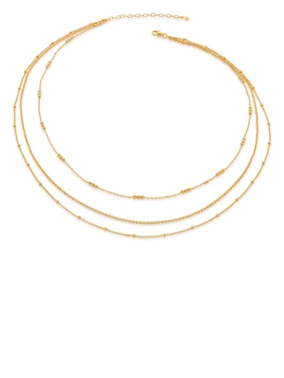 Monica Vinader Layered Chain Link Necklace In Gold