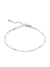 Monica Vinader Sterling Silver Mixed Metal Beaded Chain Bracelet In Silver