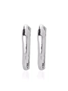 Monica Vinader Ziggy Hammered Recycled-sterling Silver Huggie Earrings In Silver