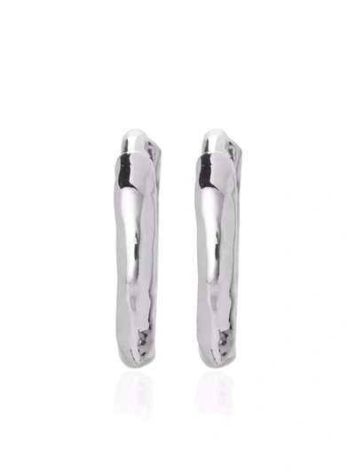 Monica Vinader Ziggy Hammered Recycled-sterling Silver Huggie Earrings