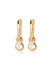 Monica Vinader 18ct Yellow Gold-plated Vermeil Sterling Silver And White Topaz Huggie Earrings In Gold
