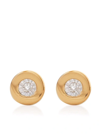Monica Vinader Linear Diamond Stud Earrings In Gold
