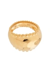 Monica Vinader Gold Plated Vermeil Silver Deia Beaded Ring In Gold