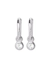 Monica Vinader Sterling Silver And White Topaz Huggie Earrings In Silver