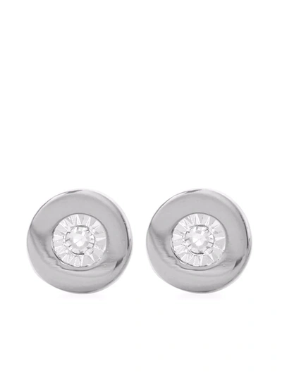 Monica Vinader Linear 18ct Sterling-silver And White Diamond Stud Earrings