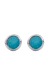 Monica Vinader Siren Mini Gem Recycled 18ct Sterling-silver And Turquoise Stud Earrings In Silver