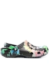 Crocs Classic Swirl Tie Dye Clogs In Multi Black In Black