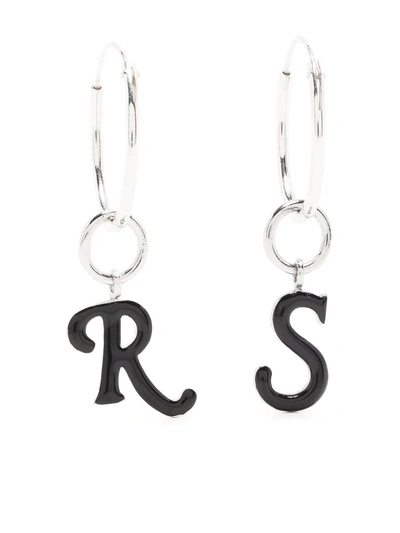 Raf Simons Earrings With Logo Pendants Unisex In Black