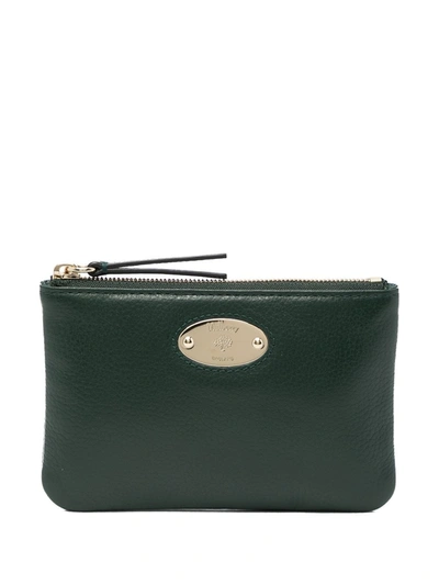 Mulberry Logo-plaque Coin Purse In Green