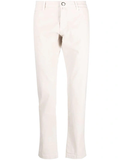 Jacob Cohen Four-pocket Stretch-cotton Chinos In Neutrals