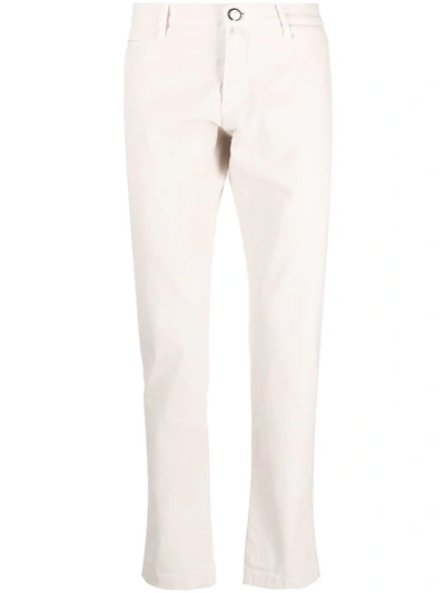 Jacob Cohen Four-pocket Stretch-cotton Chinos In White