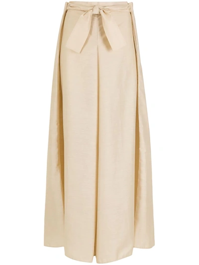 Amir Slama Box-pleat Palazzo Pants In Neutrals