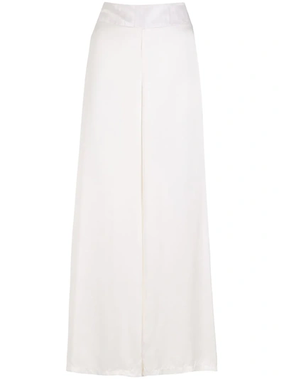 Amir Slama Silk Palazzo Trousers In White