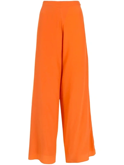 Amir Slama Silk Palazzo Trousers In Orange