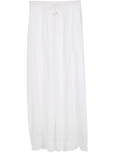 Amir Slama Broderie-anglaise Palazzo Trousers In White