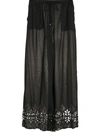 Amir Slama Broderie-anglaise Palazzo Pants In Black