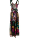 Amir Slama Semi-sheer Silk Maxi Dress In Black