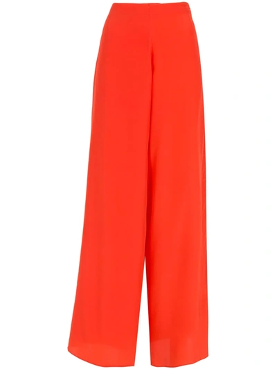 Amir Slama Silk Palazzo Trousers In Red